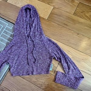 Gymshark slounge ribbed hoodie deep plum marl